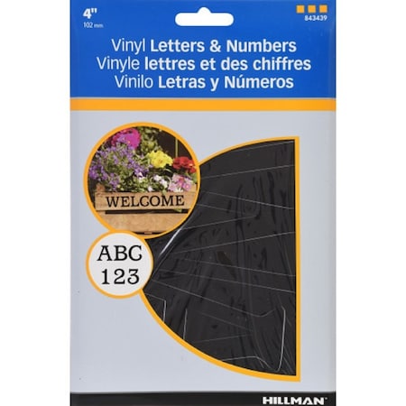 Hillman HILLMAN 4 in. Black Vinyl Self-Adhesive Letter and Number Set 0-9/A-Z 88 pc, PK6 843439